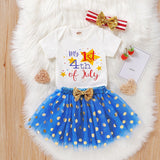 Baby Girl 4th Of July independence Day Short Sleeve Tutu Dress