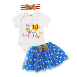 Baby Girl 4th Of July independence Day Short Sleeve Tutu Dress