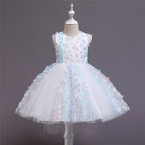 Kid Baby Girls Wedding Party Lace Applique Birthday Dress