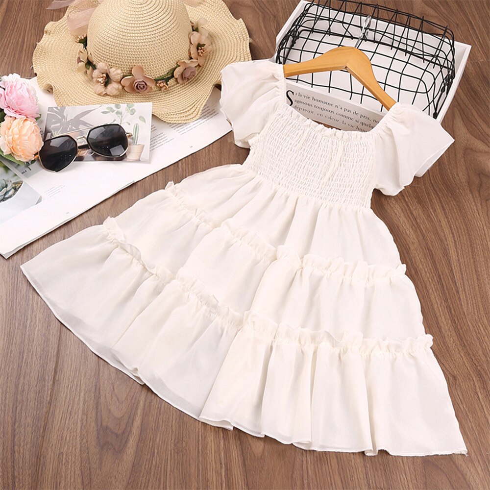 Baby Girls Summer Solid White Tulle Beauty Princess Dress