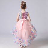Kids Baby Girls Flower Princess Ball Gown Party Sequins Trailing Tutu Dress