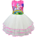 Kid Baby Girl Sleeveless  Princess Party Unicorn Dress