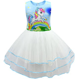 Kid Baby Girl Sleeveless  Princess Party Unicorn Dress