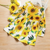 Baby Toddler Kid Girl Sunflower Print Long-sleeve Dress