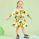 Baby Toddler Kid Girl Sunflower Print Long-sleeve Dress