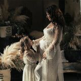 Maternity Photography Long Dress Full Sleeve Tulle Long Dress