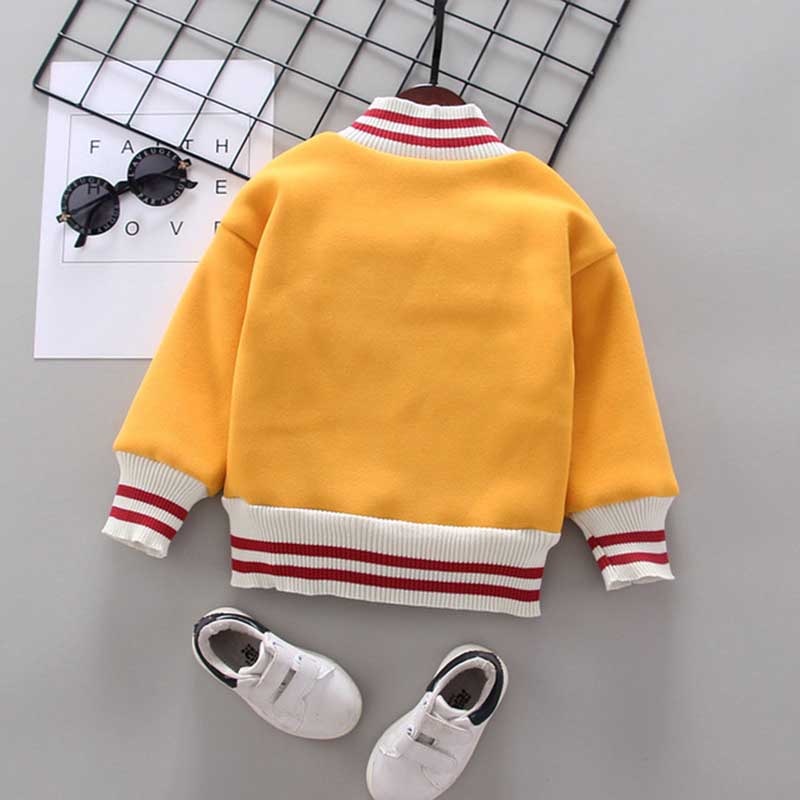 Kid Baby Boy Cotton-Padded Thick Puls Velvet Sweater Coats