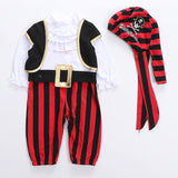 Baby Boy Captain Pirate Costume With Hats Christmas Sets 3 Pcs
