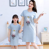 Family Matching Short-sleeved Nightgowns Pajamas Dresses