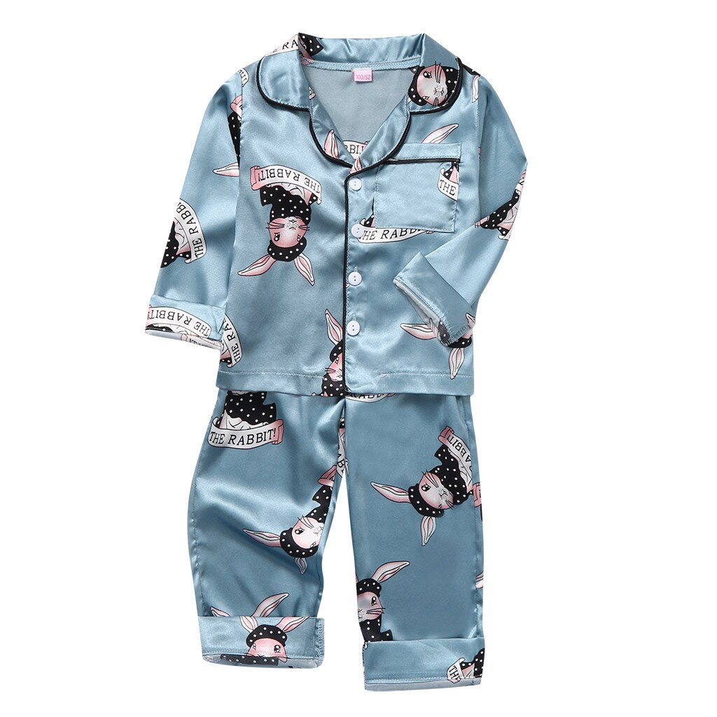 Kids Baby Boys Girls Long Sleeve Sleepwear Outfits Fashion Pajamas