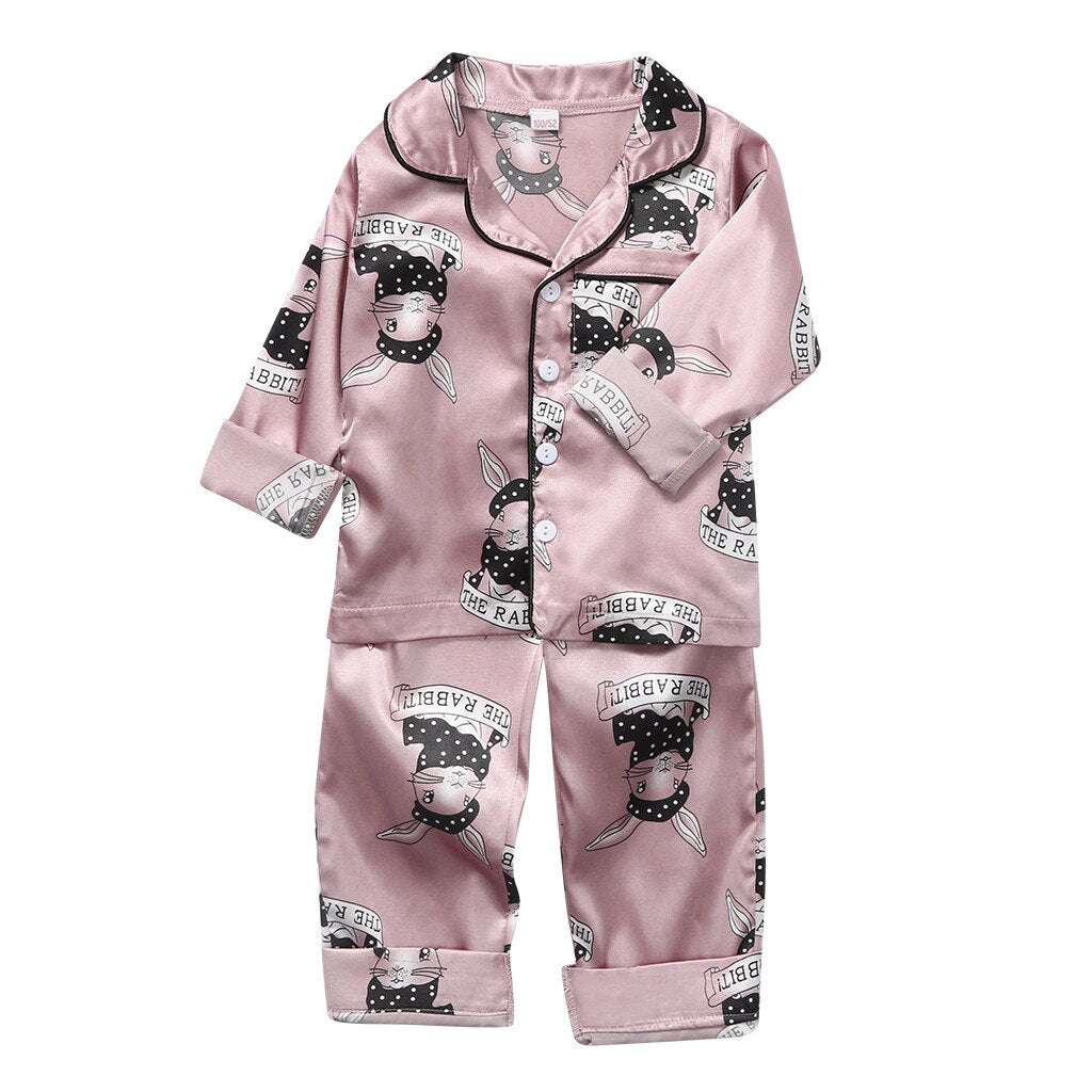 Kids Baby Boys Girls Long Sleeve Sleepwear Outfits Fashion Pajamas