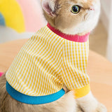 Cat Clothes Plaid Spring Warm Casual Costumes