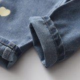 Kid Baby Girl Casual Heart Print Jeans  Loose Pants