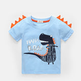 Kid Baby Boys Cotton Cartoon Dinosaur Short T-Shirts