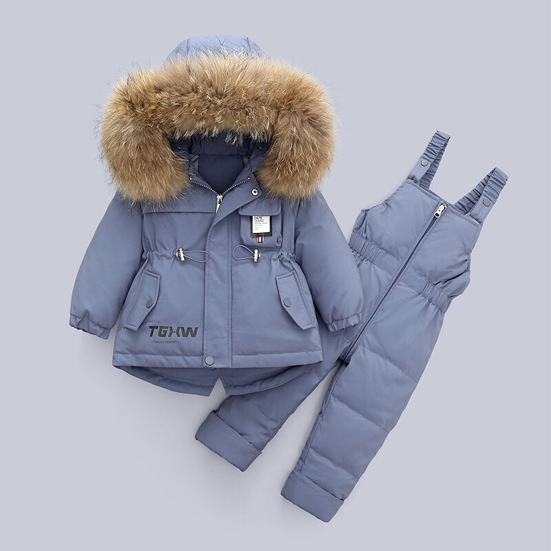 Kid Baby Girl Down Suits Thicken Winter 2 Pcs Sets