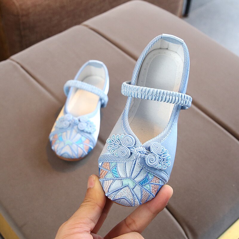 Girls Dancing  Embroidered Casual Comfortable Flats Princess Shoes