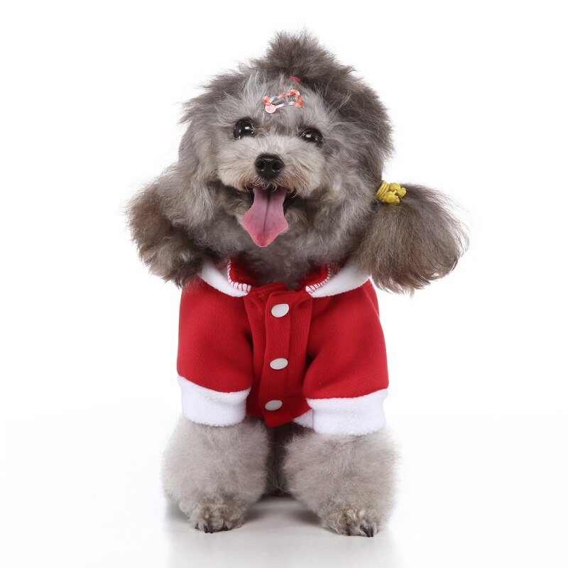 Pet Christmas Dog Clothes Pet Dogs Autumn Winter Hooded Coat