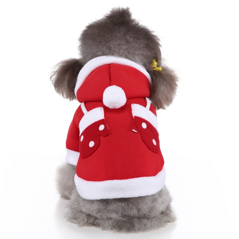 Pet Christmas Dog Clothes Pet Dogs Autumn Winter Hooded Coat
