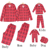 Christmas Family Matching Pajamas Plaid Cotton Mother Father Baby