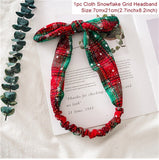 Kid Adult Christmas Grid Headband Merry Christmas Decor