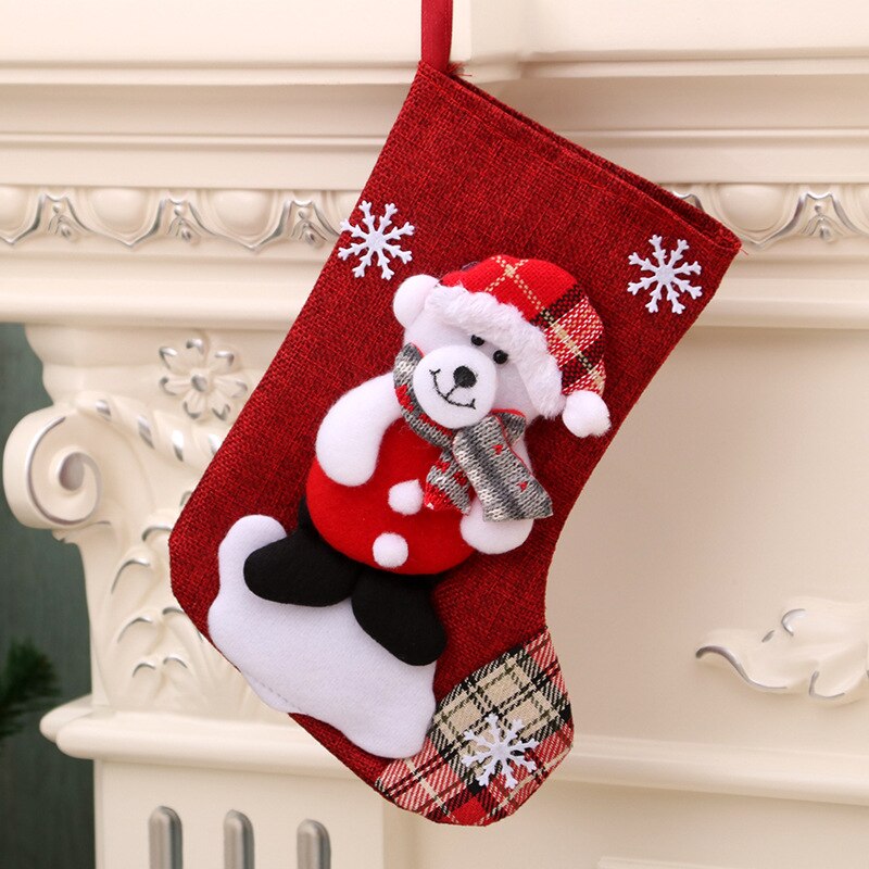 Christmas Tree Pendant Socks Wall Fireplaces Elk Hanging Socks