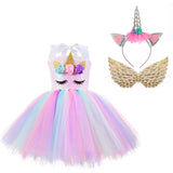 Cosplay Unicorn Sequins Kid Girl Princess Tutu Dress