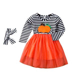 Kid Baby Girl Boutique Halloween Pumpkin Tulle Dresses