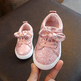 Kid Baby Girls Casual Sneaker Bow Sequin Anti Slip Shoes