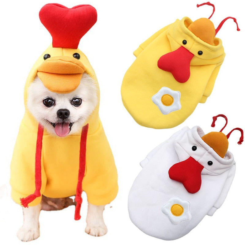 Pet Dog Winter Warm Clothes Cute Duck Shape Plush Coat