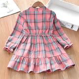 Kid Baby Girl Casual Plaid  Autumn Spring Dresses
