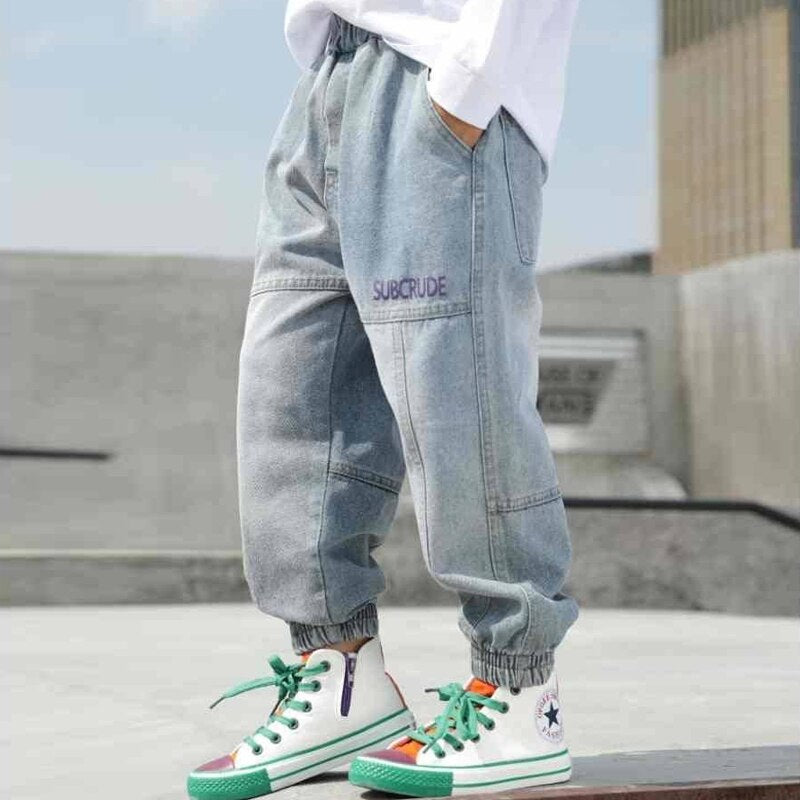 Kid Boys Casual Pants  Spring and Autumn Trend Washed Jeans Pants
