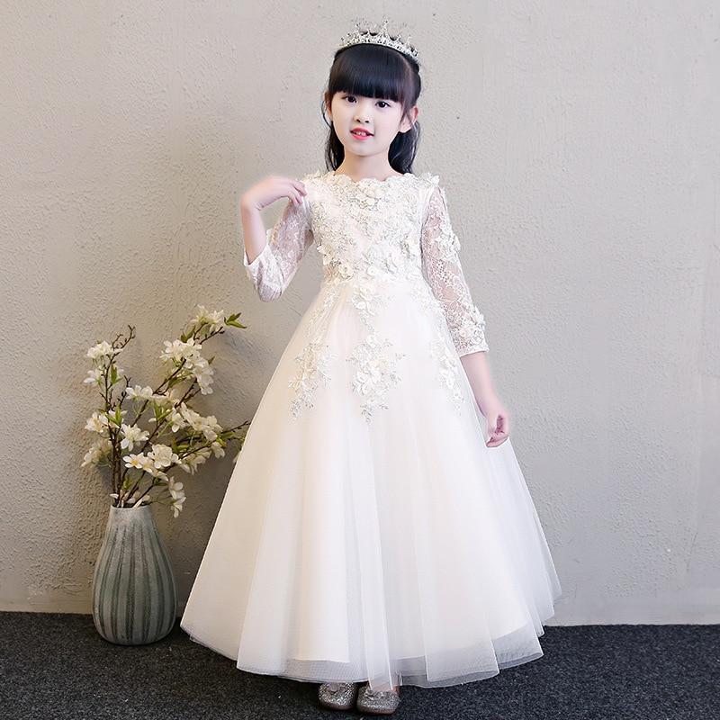Kid Baby Girl  Wedding Appliques Princess Party Prom Dresses
