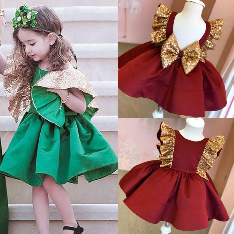 Toddler Girl Party Pageant Wedding Bridesmaid Gown Big Bowknot Ruffles Formal Dress - honeylives