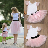 Family Matching Outfits Mom And Dauthter Dress Skirt Sets