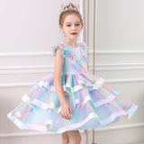 Kid Girls Party Elegant Princess Lace Applique Gown Sleeveless Dress