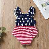 Girl Baby Sleeveless Fourth of July Independence Day Romper
