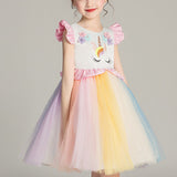 Kid Girls Wedding Party Unicorn Princess Dress