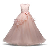 Kid Girls Long Prom Gowns Princess Pageant Formal Tulle Dress