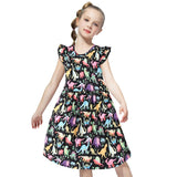 Kid Baby Girls Flower Ruffled Dress
