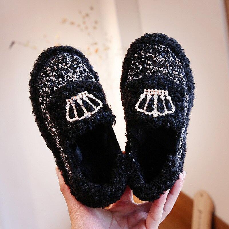 Baby Girls Hair Shoes Children Warm Princess Cotton Shoes