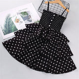 Kid Baby Girls Polka Dot Printing Suspender Sleeveless Princess Dress