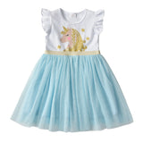 Baby Girls Kids Casual Unicorn Patchwork Dress