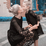 Family Matching Autumn Wedding Floral Lace Party Dress