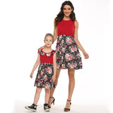 Faminly Matching Floral Printed Boho Dress