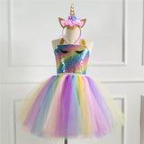Kid Baby Girl Unicorn Costume Carnival Party Dress
