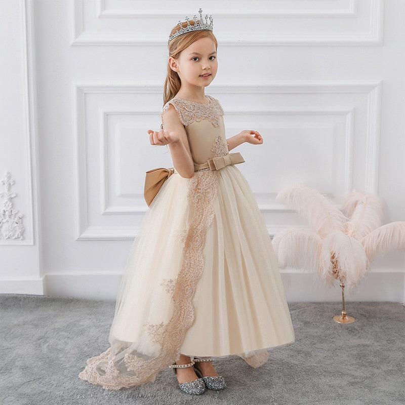 Kid Girl Lace Princess Party Wedding Dress