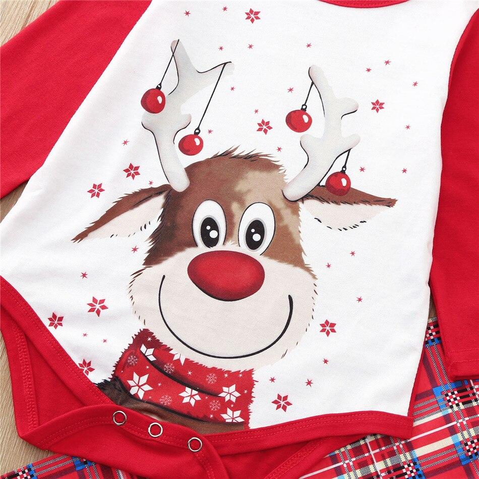 Christmas Family Matching Pajamas Set Deer Father Mother Kid Sleepwear