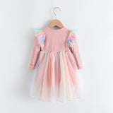 Spring Autumn Baby Kid Girl Princess Unicorn Dresses