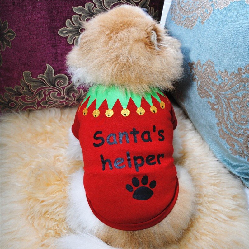 Christmas Winter Costume Pet Cat Clothes Santa Costume