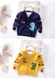 Kid Baby Boys Cardigan Autumn Winter Knit Dinosaur Sweater Coats
